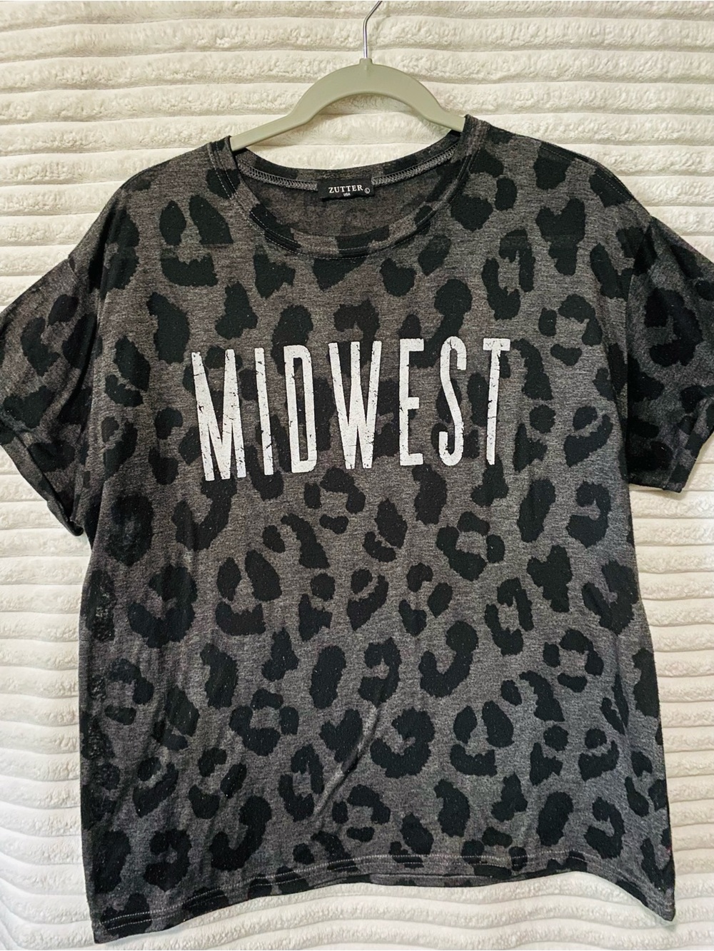 Zutter 'MIDWEST' Leopard Graphic Tee - Black/Grey